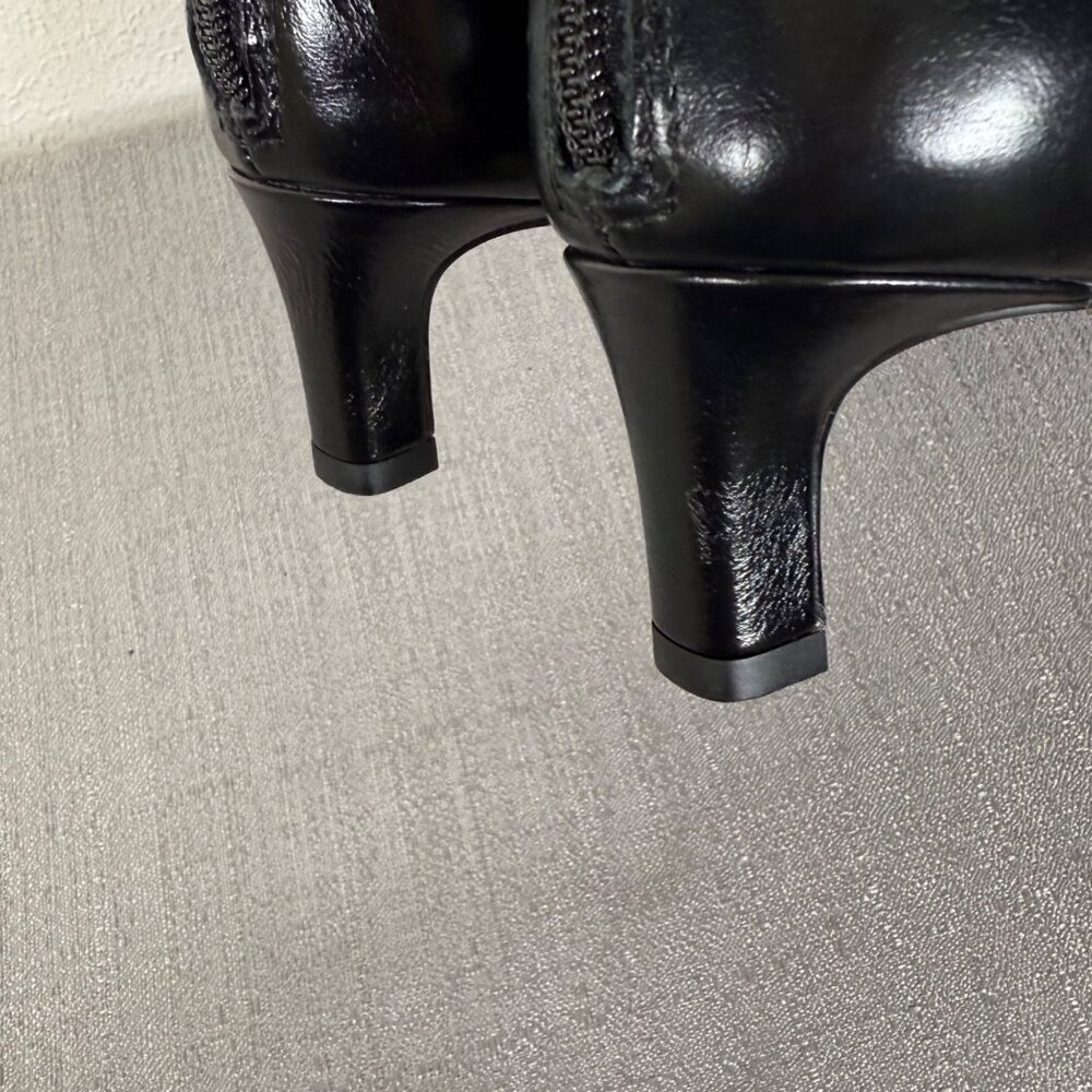 Madewell The Dimes Kitten-Heel Boot in Crinkle Leather NN026 Modern Elegance - Picture 8 of 13